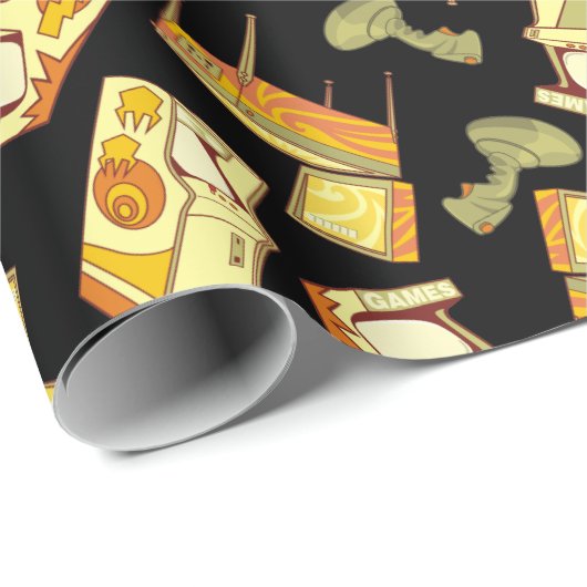 Retro Games Pattern Geschenkpapier (Rolleneckpunkt)