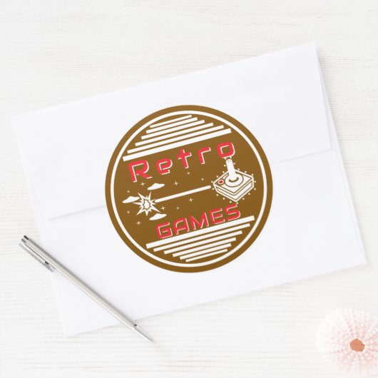 Retro Games Runder Aufkleber (Umschlag)