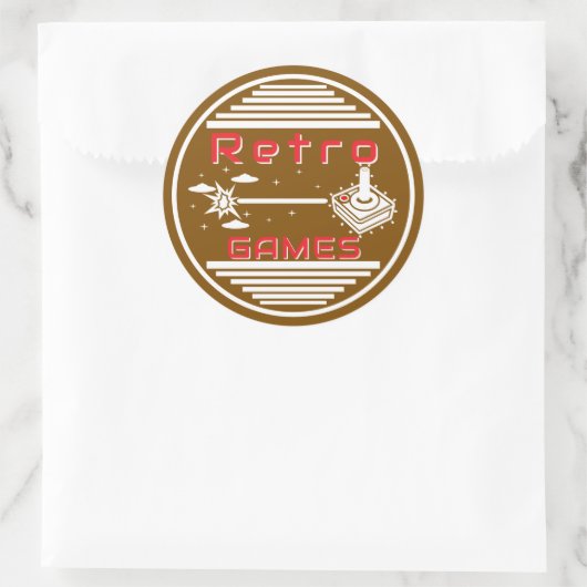 Retro Games Runder Aufkleber (Tasche)