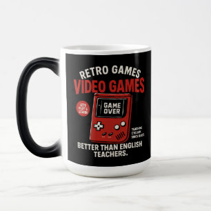 Retro-Games Videospiele lehren Englisch seit Verwandlungstasse