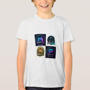 Retro-Gaming-Abzeichen Jungen T-Shirt Kinder-Gam Tri-Blend Shirt