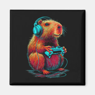 Retro-Gaming-Capyra-lustiges-Video-Gamer-Nagetier- Magnet
