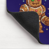 Retro Gaming Christmas | Pixel Art Gingerbread  Mousepad (Ecke)