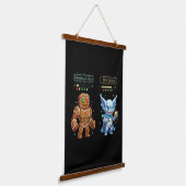 Retro Gaming Christmas | Pixel Art Gingerbread  Wandteppich Mit Holzrahmen (Gewinkelt)