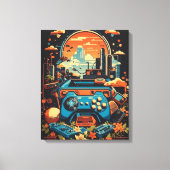 Retro Gaming City Leinwanddruck (Vorderseite)