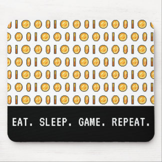 Retro-Gaming-Coins Pixel-Muster Mousepad