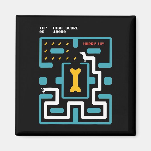 Retro Gaming Console Video Game Dog 80s Arcade  Magnet (Vorne)