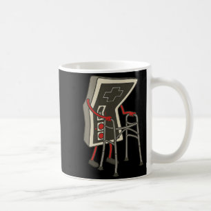 Retro-Gaming-Controller Alter Gamer mit Rollator L Kaffeetasse