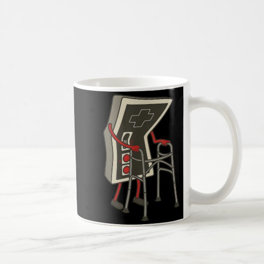 Retro-Gaming-Controller Alter Gamer mit Rollator L Kaffeetasse (Rechts)