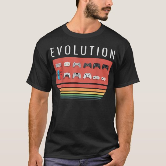 Retro-Gaming-Controller Evolution 80S 90S T-Shirt (Vorderseite)