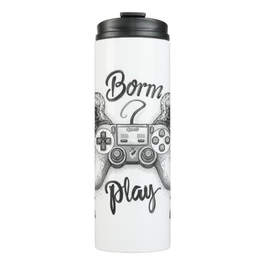 "Retro-Gaming-Controller mit Engelsflügeln Thermosbecher (Vorderseite)