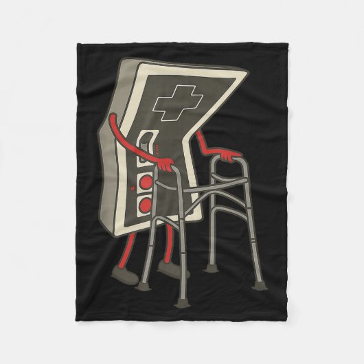 Retro Gaming Controller Old Gamer With Walker Funn Fleecedecke (Vorderseite)