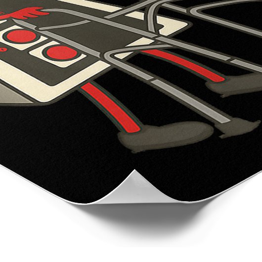 Retro Gaming Controller Old Gamer With Walker Funn Poster (Ecke)