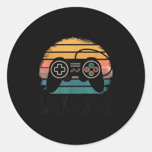 Retro-Gaming, das ich nie verliere - entweder ich  Runder Aufkleber