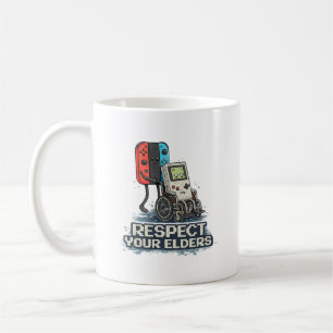 Retro-Gaming-Design 'Respektiere deine Älteren' Kaffeetasse