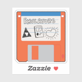 Retro-Gaming-Emulatoren Diskette Aufkleber
