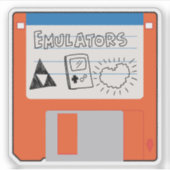 Retro Gaming Emulators Floppy Disk Aufkleber (Vorderseite)