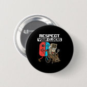 Retro Gaming Funny Gamer Controller 80s Respect Yo Button (Vorne & Hinten)