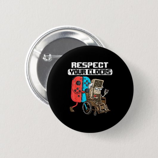 Retro Gaming Funny Gamer Controller 80s Respect Yo Button (Vorne & Hinten)