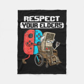 Retro Gaming Funny Gamer Controller 80s Respect Yo Fleecedecke (Vorderseite)