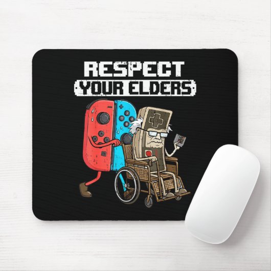 Retro Gaming Funny Gamer Controller 80s Respect Yo Mousepad (Mit Mouse)