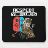 Retro Gaming Funny Gamer Controller 80s Respect Yo Mousepad (Vorne)