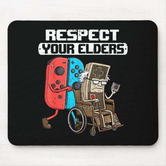 Retro Gaming Funny Gamer Controller 80s Respect Yo Mousepad (Vorne)