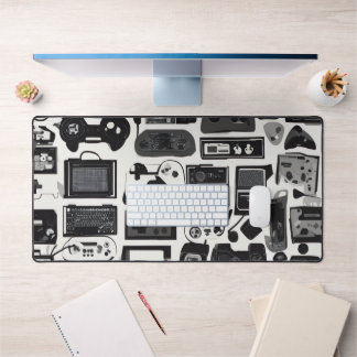 Retro-Gaming-Gadget-Collage-Mauspad Schreibtischunterlage