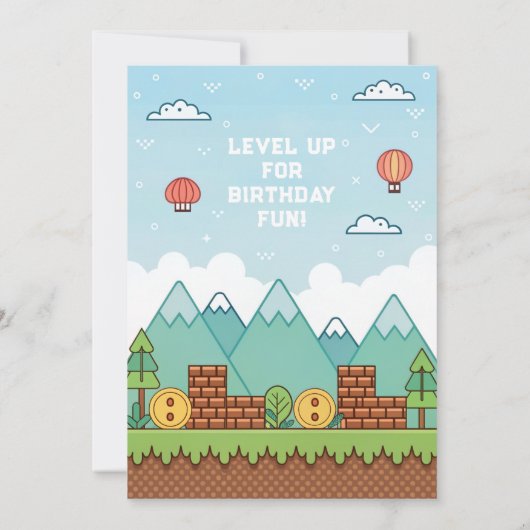 Retro Gaming Geburtstagsbash Einladung (Rückseite)