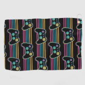 Retro Gaming Geek Gamer 80er Neonfarben Golfhandtuch (Horizontal)