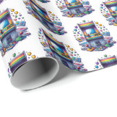 Retro-Gaming Geschenkpapier (Rolleneckpunkt)