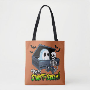 Retro-Gaming-Halloween - Skelett-Konsole-Humor Tasche