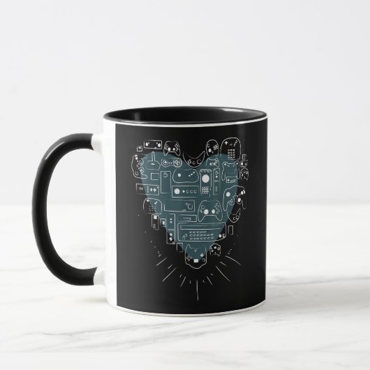 Retro-Gaming-Herz Videospiel-Controller Gamer Tasse (Links)