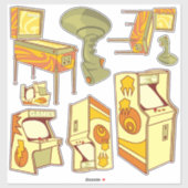 Retro Gaming Icon Set Sticker (Blatt)