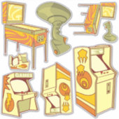 Retro Gaming Icon Set Sticker (Vorderseite)