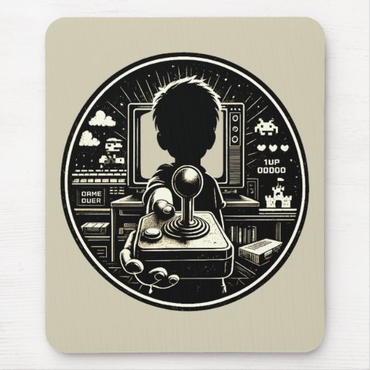 Retro-Gaming-Mauspad Joystick-Kunst Mousepad (Vorne)