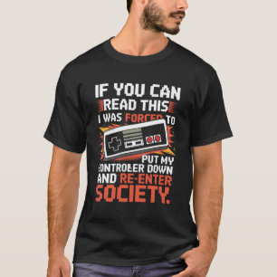 Retro-Gaming mit Controller, der dazu gezwungen is T-Shirt