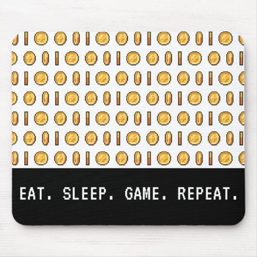 Retro-Gaming-Münzen Pixelmuster Mousepad (Vorne)