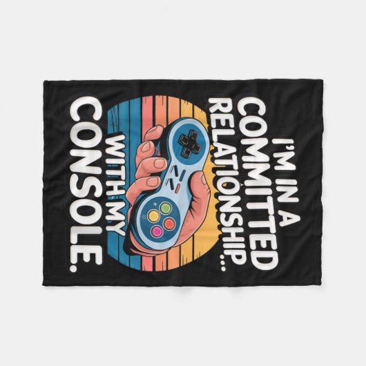 Retro Gaming Relationship Funny Gamer Console Love Fleecedecke (Vorderseite (Horizontal))