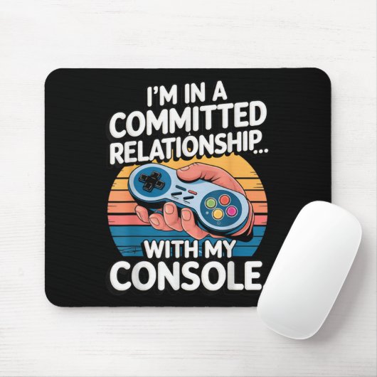 Retro Gaming Relationship Funny Gamer Console Love Mousepad (Mit Mouse)