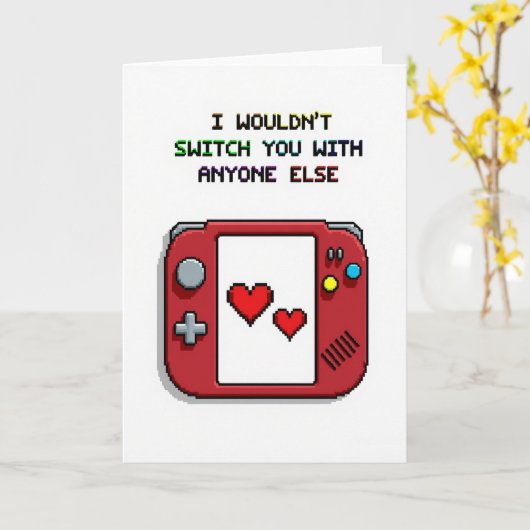Retro Gaming Romance Card Karte (Gelbe Blume)