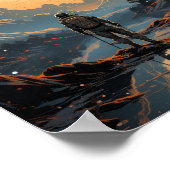 Retro Gaming Space Astronauten Vector Poster (Ecke)