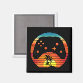 RETRO GAMING SUNSET MAGNET (Vorderseite/Rückseite)