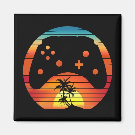 RETRO GAMING SUNSET MAGNET (Vorne)