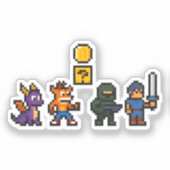 Retro-Gaming-Zeichen Aufkleber (Vorderseite)