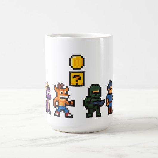 Retro-Gaming-Zeichen Kaffeetasse (Mittel)
