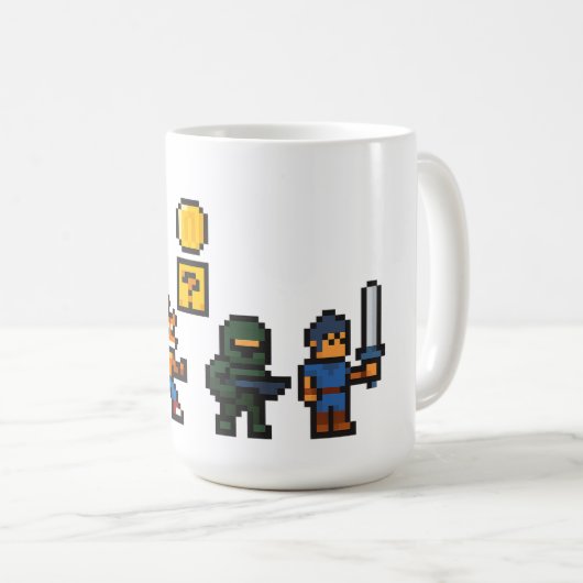 Retro-Gaming-Zeichen Kaffeetasse (VorderseiteRechts)