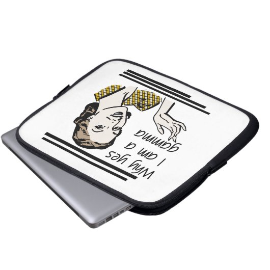 Retro Gamma Geschenke Laptopschutzhülle (Vorne Knopf)