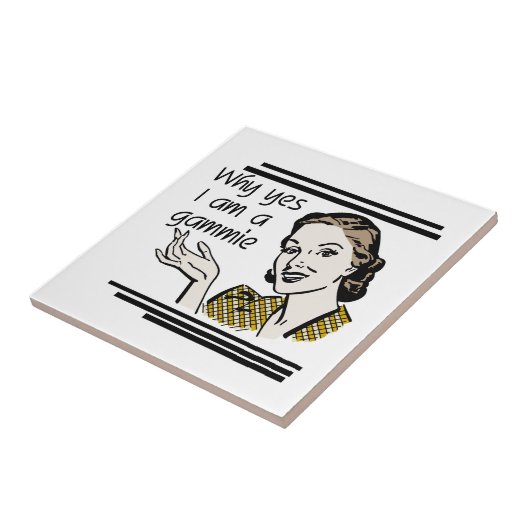Retro Gammie Geschenke Fliese (Seite)