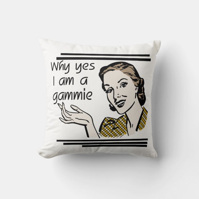Retro Gammie Geschenke Kissen (Vorderseite)